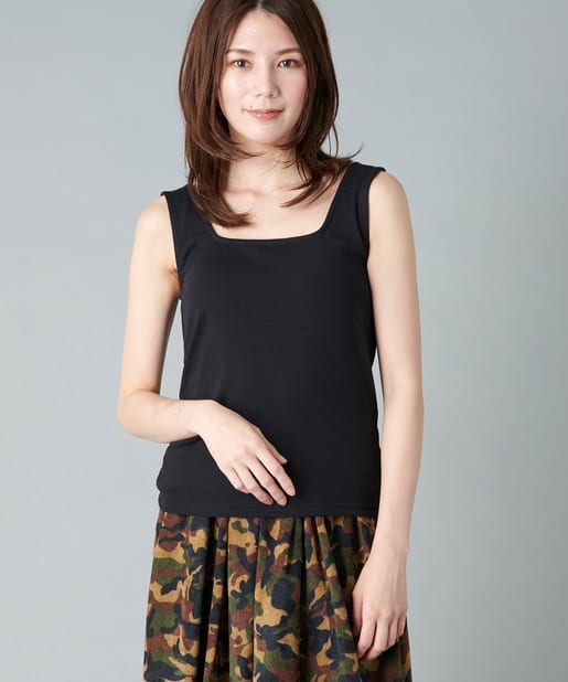 un dix cors(アンディコール) 【定番のマストアイテム】2WAYスクエアタンクカットソー