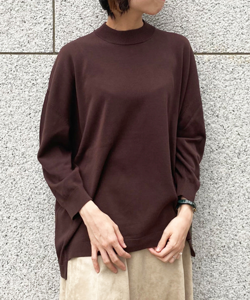 un dix cors(アンディコール) 【《着回し力抜群のベーシックニット》手洗い可】クルーネックルーズニット