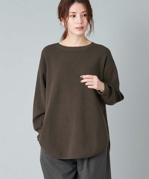 un dix cors(アンディコール) 【《程よいリラックス感》手洗い可】サーマル編みニットプルオーバー