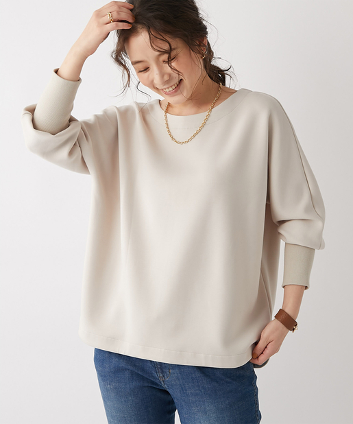 un dix cors(アンディコール) 【《ベーシックな万能アイテム》手洗い可】ダンボールルーズクルーカットソー