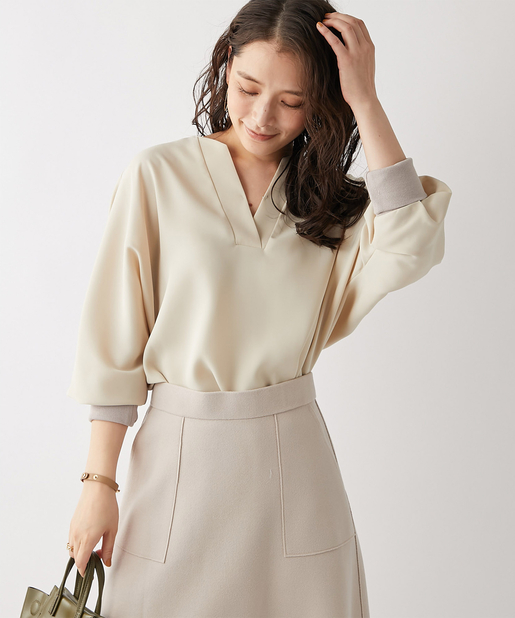 un dix cors(アンディコール) ここでしか手に入らない！【WEB限定・手洗い可】袖リブドルマンプルオーバー