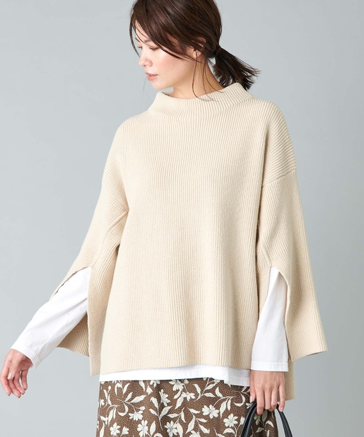 un dix cors(アンディコール) 【《コートインにも着れる》手洗い可】オーバーサイズスリットニット