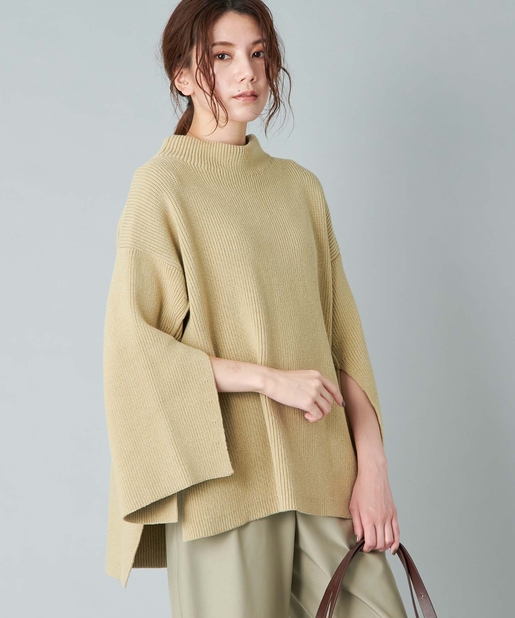 un dix cors(アンディコール) 【《コートインにも着れる》手洗い可】オーバーサイズスリットニット