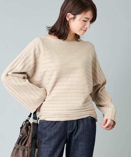 un dix cors(アンディコール) 【手洗い可】ワイドリブドルマンニット