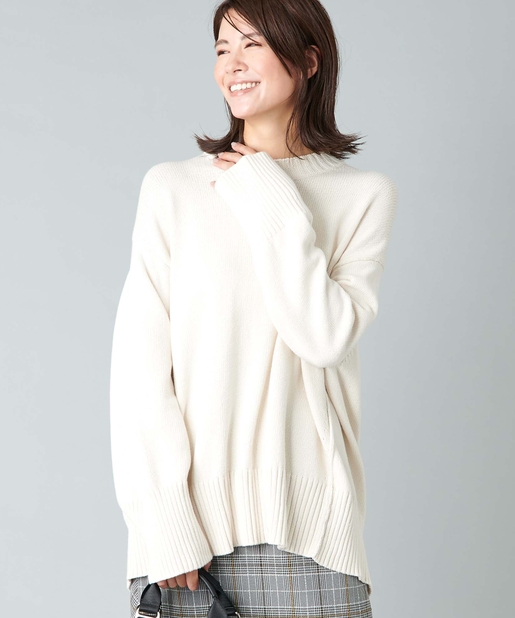 un dix cors(アンディコール) 【《リラックス感のある着心地良いニット》手洗い可】テープヤーンニットプルオーバー