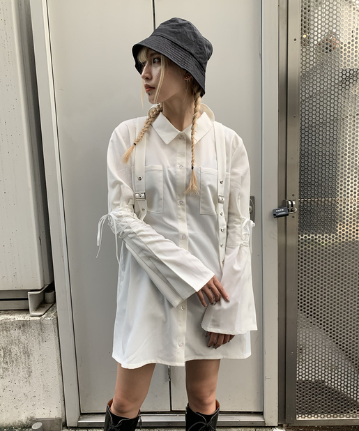 レースアップスリーブシャツワンピース Rasvoa ラスボア レディース Pal Closet パルクローゼット パルグループ公式ファッション通販サイト