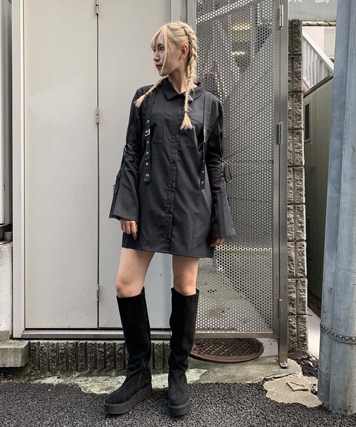レースアップスリーブシャツワンピース Rasvoa ラスボア レディース Pal Closet パルクローゼット パルグループ公式ファッション通販サイト