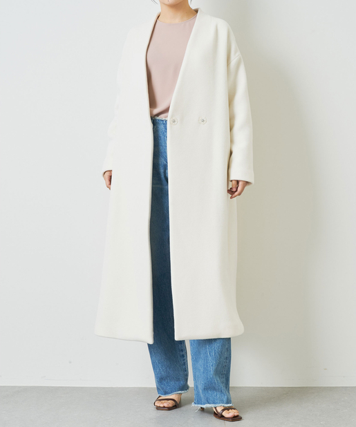 ダブルフェイスノーカラーコート Whim Gazette ウィム ガゼット レディース Pal Closet パルクローゼット パルグループ公式ファッション通販サイト