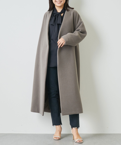 ダブルフェイスノーカラーコート Whim Gazette ウィム ガゼット レディース Pal Closet パルクローゼット パルグループ公式ファッション通販サイト