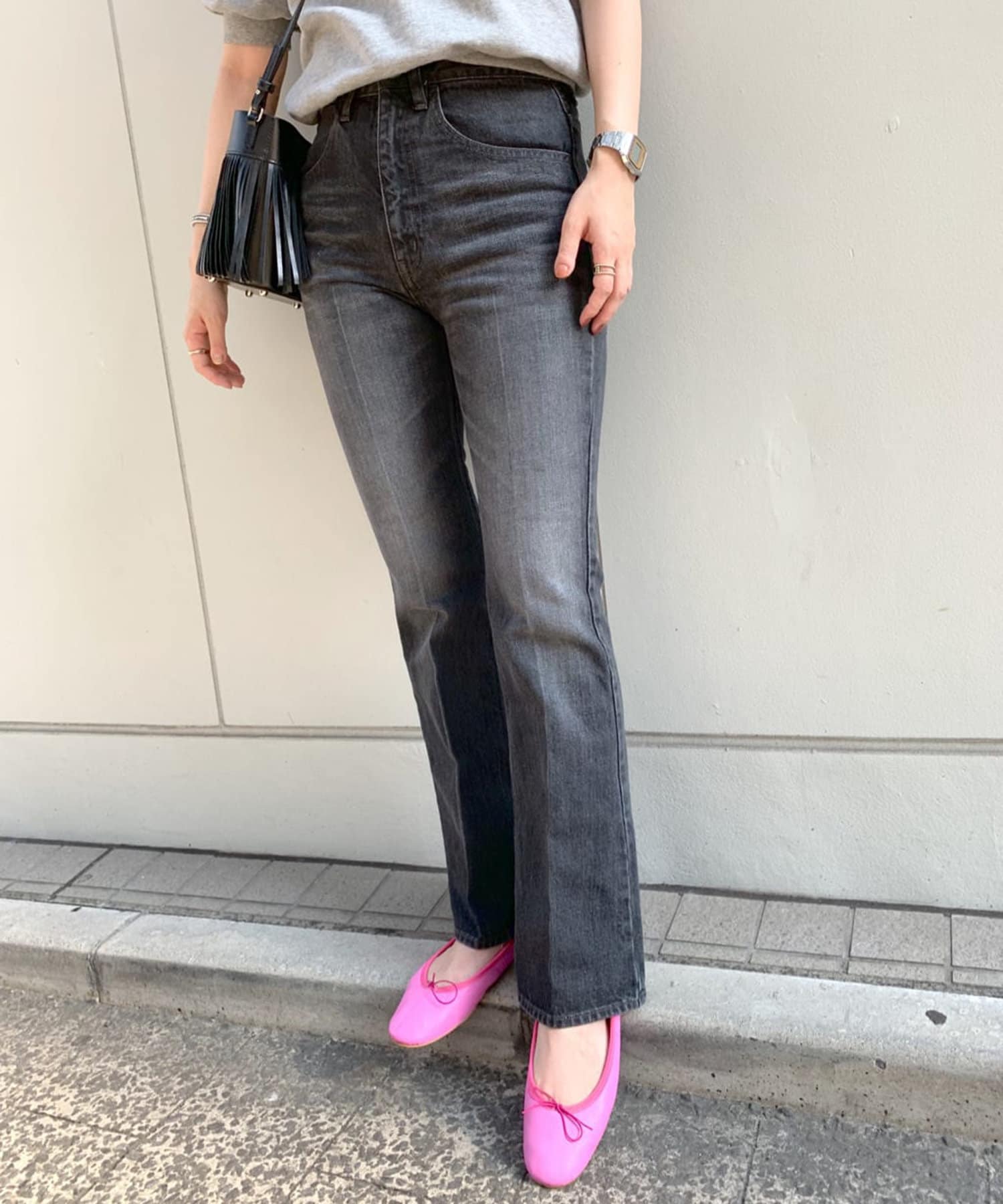 センタープレスデニムパンツ Black Shenery シーナリー レディース Pal Closet パルクローゼット パルグループ公式ファッション通販サイト