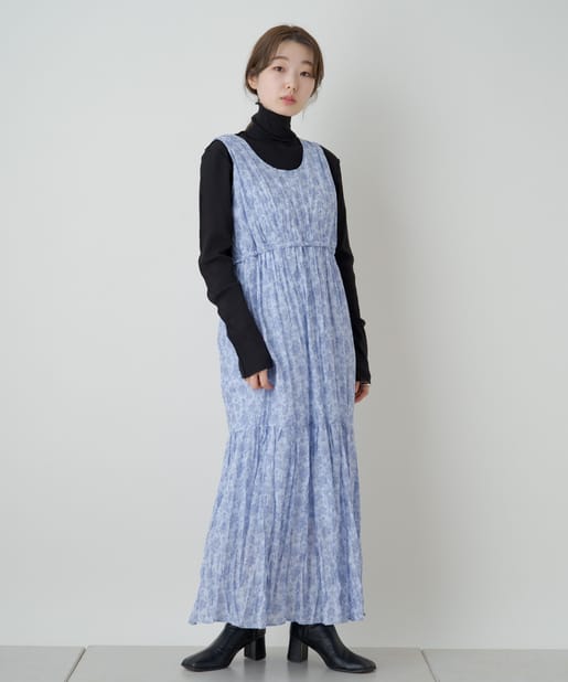 OUTLET(アウトレット) 【Kastane】花柄ワッシャーシフォンワンピース