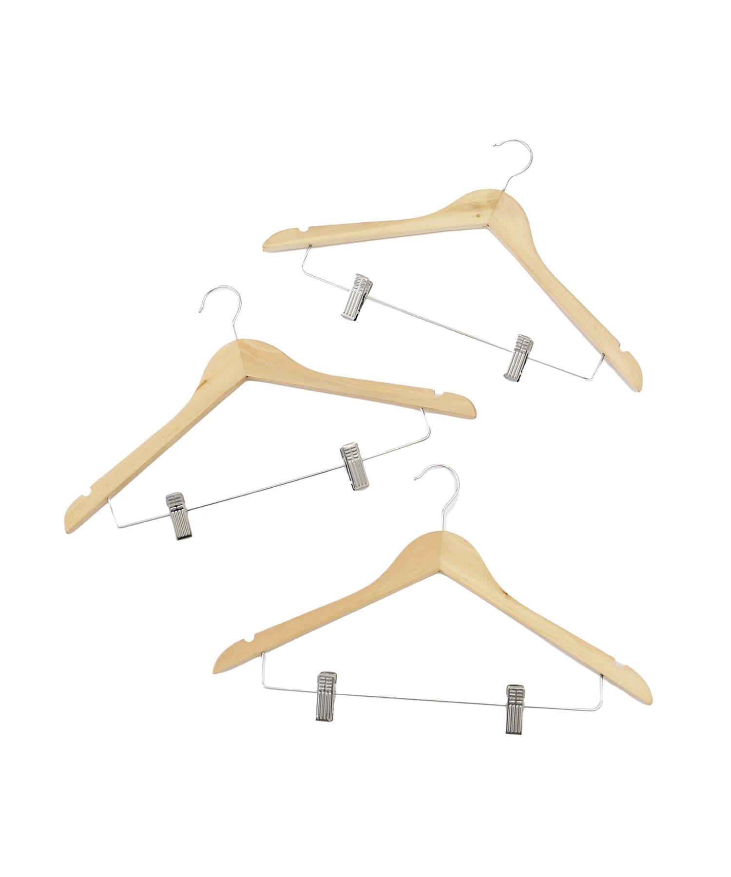 木製クリップ付ハンガー3個セット 3COINS(スリーコインズ)ライフスタイル PAL CLOSET(パルクローゼット)  パルグループ公式ファッション通販サイト