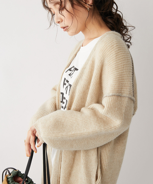 un dix cors(アンディコール) 【軽いエアリーな雰囲気】モヘアロングカーディガン