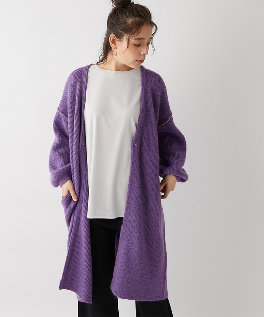 un dix cors(アンディコール) 【軽いエアリーな雰囲気】モヘアロングカーディガン