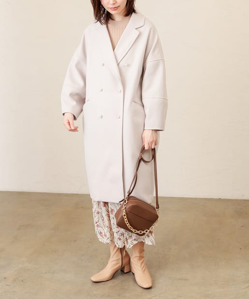 パール釦エッグコート | natural couture(ナチュラルクチュール