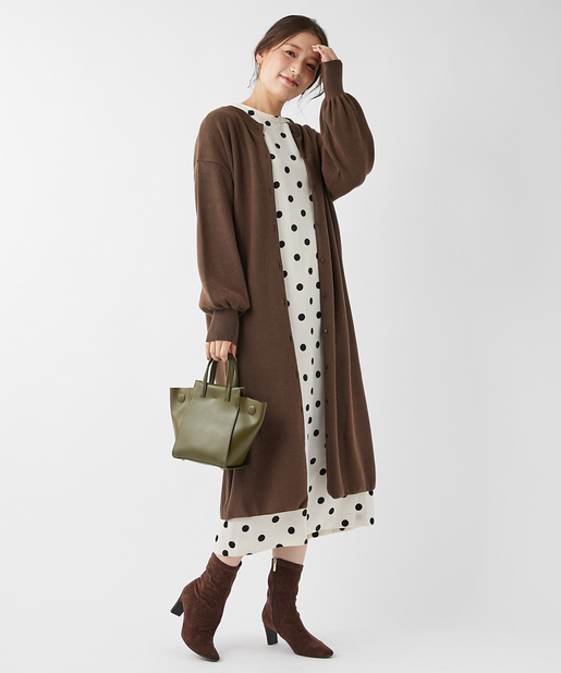 un dix cors(アンディコール) 【リラクシーな着心地】2wayネックニットワンピース