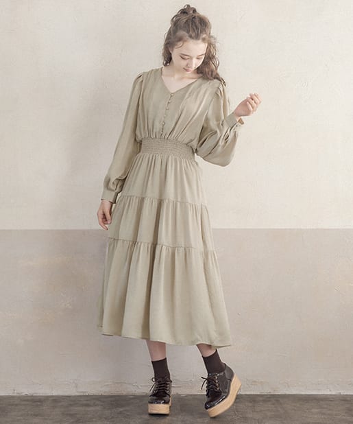 配色パイピングティアードワンピース Olive Des Olive オリーブ デ オリーブ レディース Pal Closet パルクローゼット パルグループ公式ファッション通販サイト