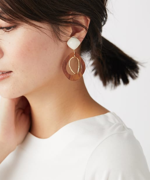 un dix cors(アンディコール) 【軽い付け心地】アクリルコンビイヤリング