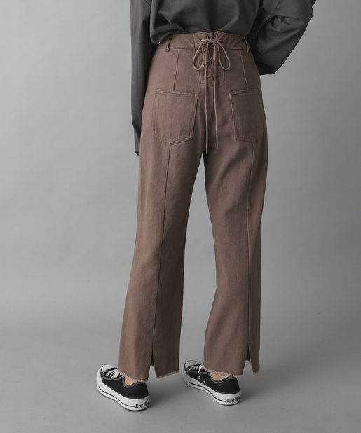 後ろレースアップパンツ Nice Claup Outlet ナイスクラップ アウトレット レディース Pal Closet パルクローゼット パルグループ公式ファッション通販サイト