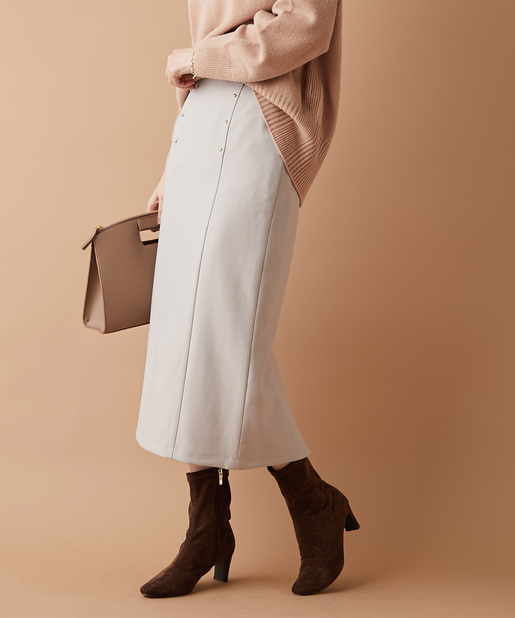 un dix cors(アンディコール) 《スタイルアップが叶う》フロントカシメナロースカート