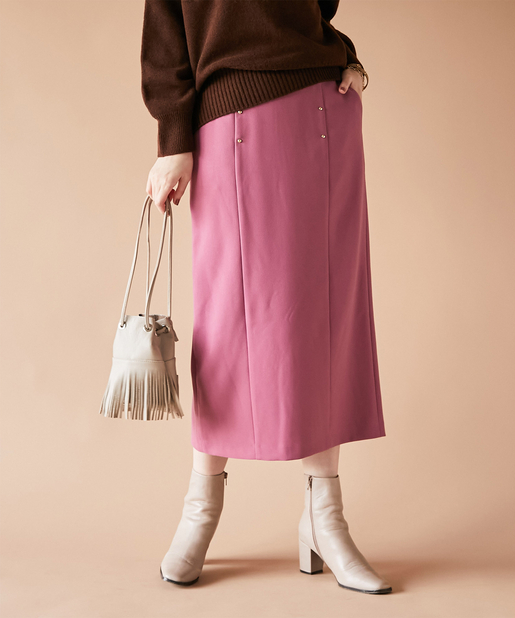 un dix cors(アンディコール) 《スタイルアップが叶う》フロントカシメナロースカート