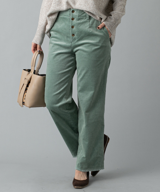 un dix cors(アンディコール) 【《ハイウエストが足長効果に》手洗い可】コーデュロイストレートパンツ