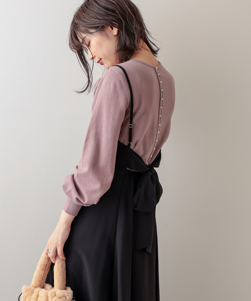 【2025】お歳暮・冬ギフト バックパールニットプルオーバー | couture(ナチュラル natural トップス