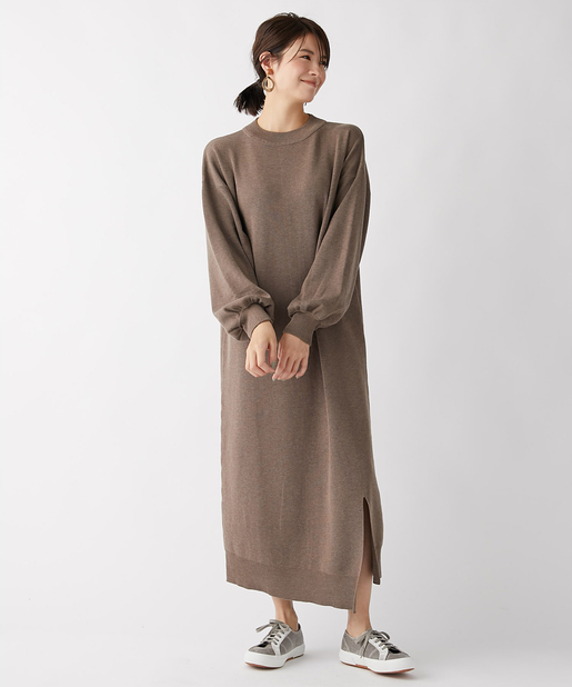 un dix cors(アンディコール) ここでしか手に入らない！【WEB限定・手洗い可】Eヤーンベルト付ニットワンピース