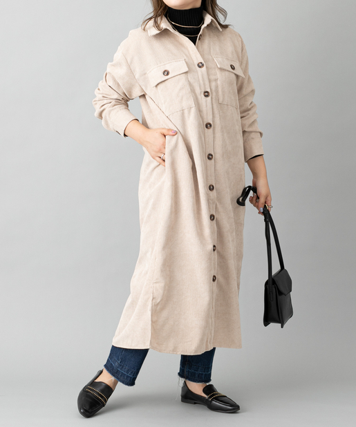 リラックスシルエット コーデュロイシャツワンピース Prose Verse プロズヴェール レディース Pal Closet パルクローゼット パルグループ公式ファッション通販サイト