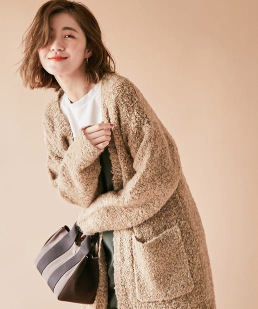 un dix cors(アンディコール) ここでしか手に入らない！【WEB限定】ブークレーニットロングカーディガン