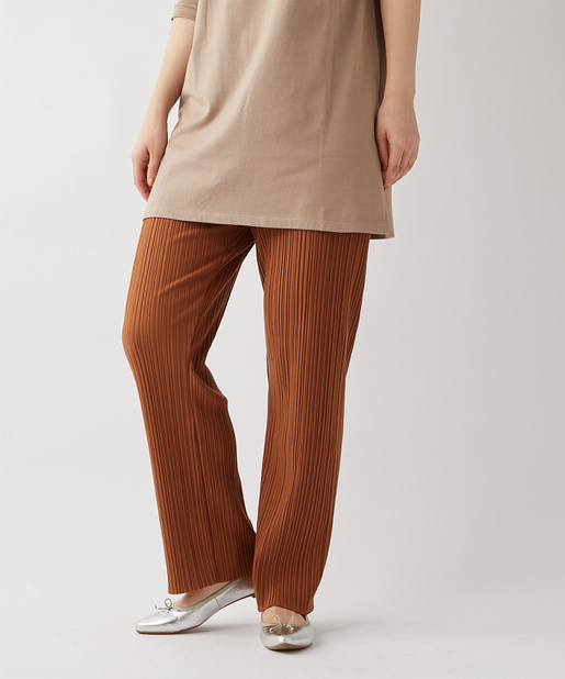 un dix cors(アンディコール) 【手洗い可】ランダムリブプリーツパンツ