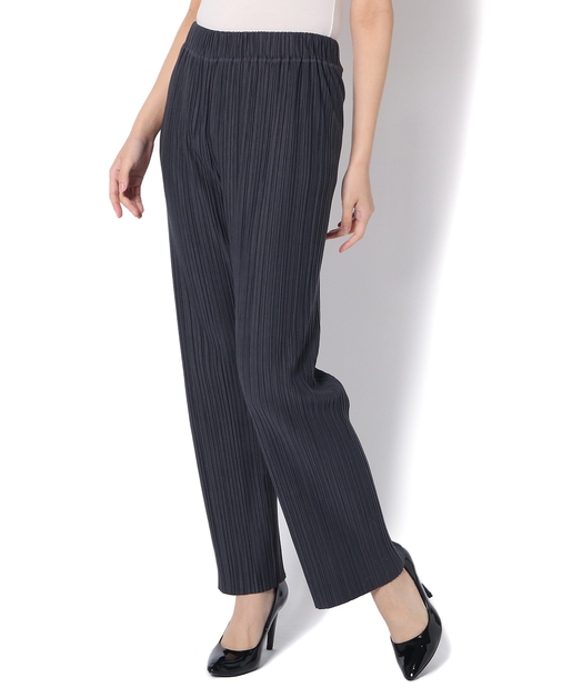 un dix cors(アンディコール) 【手洗い可】ランダムリブプリーツパンツ