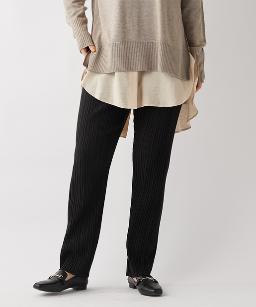 un dix cors(アンディコール) 【手洗い可】ランダムリブプリーツパンツ