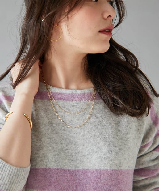 un dix cors(アンディコール) 【シンプルなニットやブラウスに合わせたい】2連チェーンネックレス
