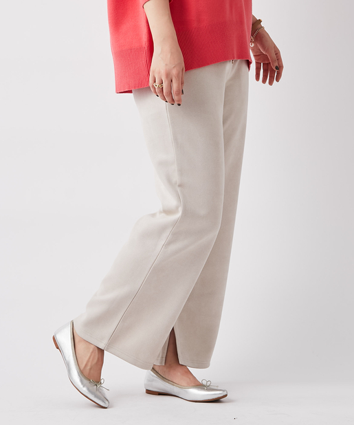 un dix cors(アンディコール) 【柔らかな素材がストレスフリーで履ける】スウェードダブルクロスパンツ