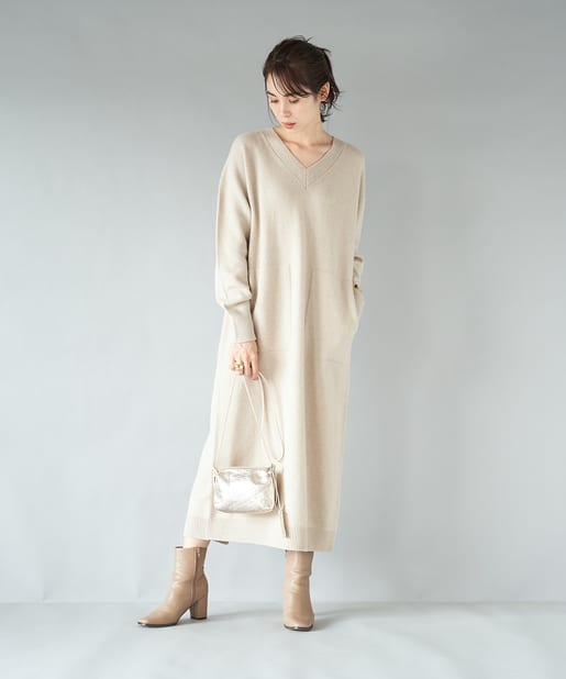 カシミヤ混vネックニットワンピース La Boutique Bonbon ラブティックボンボン レディース Pal Closet パルクローゼット パルグループ公式ファッション通販サイト