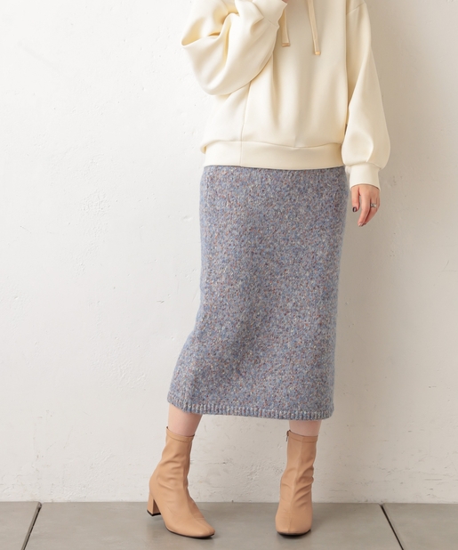 natural couture(ナチュラルクチュール) MIXヤーンIラインスカート