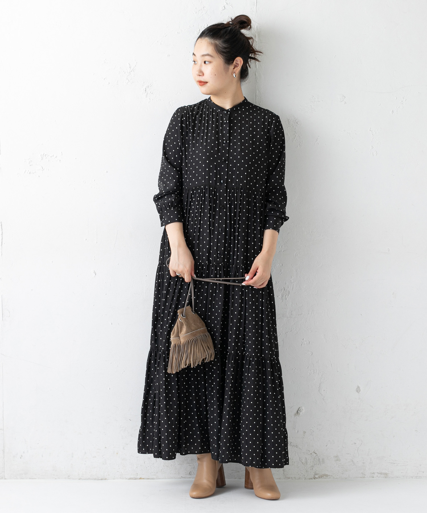 スタッフも好評 スタイルアップしてくれる ティアードドットワンピース Beardsley ビアズリー レディース Pal Closet パルクローゼット パルグループ公式ファッション通販サイト