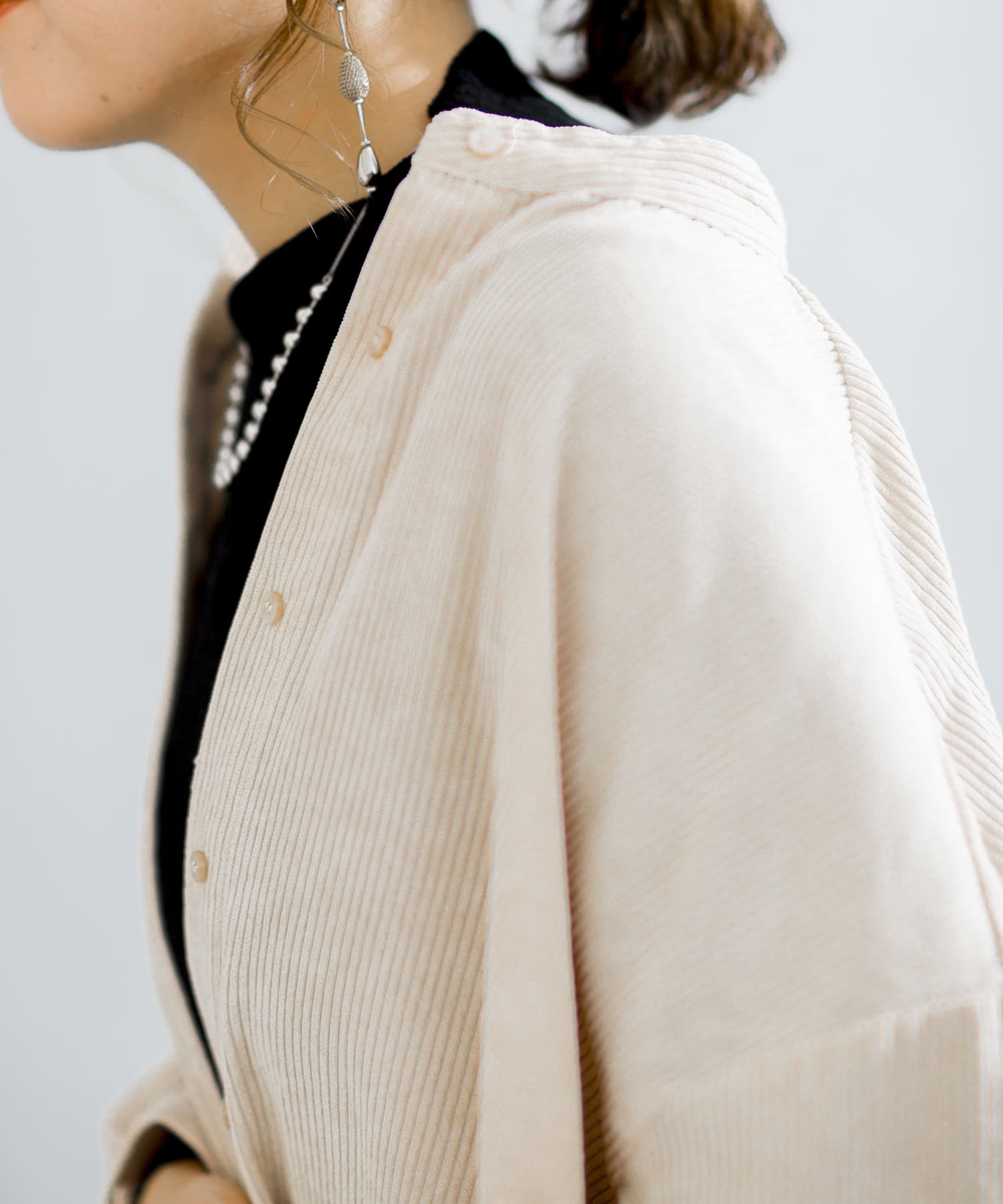 カジュアルすぎない大人なコーデュロイ コールバンドカラーシャツワンピース Chez Toi シェトワ レディース Pal Closet パルクローゼット パルグループ公式ファッション通販サイト