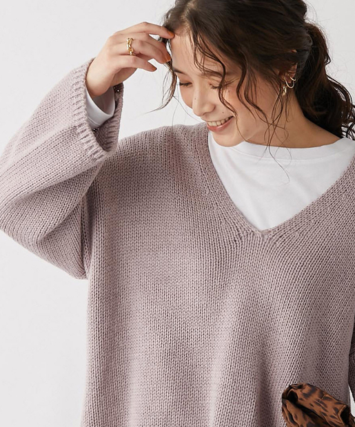 un dix cors(アンディコール) 【主役級ニット】アルパカ混ルーズフリンジニット