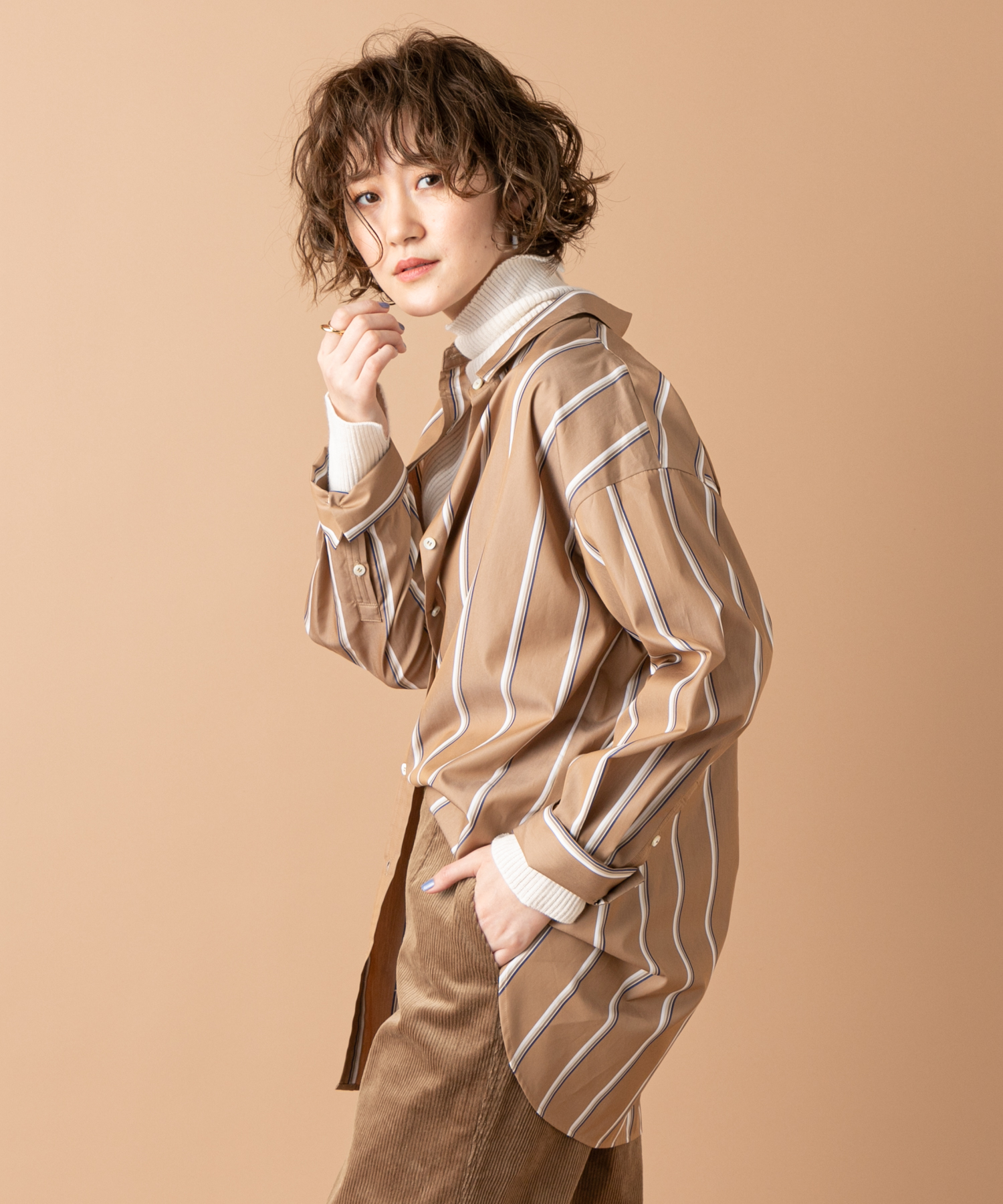 un dix cors(アンディコール) 【《リラクシーな着心地が魅力》手洗い可】ストライプビッグシャツ