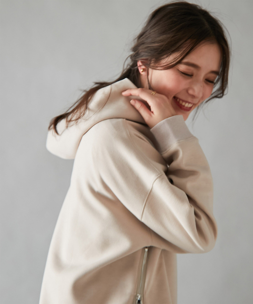 きれいめ見えする大人フーディー サイドzipパーカー Un Dix Cors アンディコール レディース Pal Closet パルクローゼット パルグループ公式ファッション通販サイト