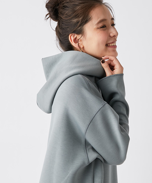 un dix cors(アンディコール) 【《レイヤードスタイルも楽しめる》手洗い可】サイドZIPフーディワンピース