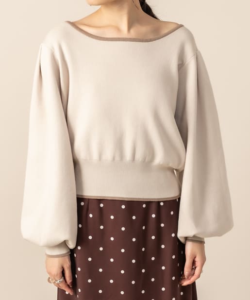 Mline パフ袖バイカラーニット Mystic ミスティック レディース Pal Closet パルクローゼット パルグループ公式ファッション通販サイト
