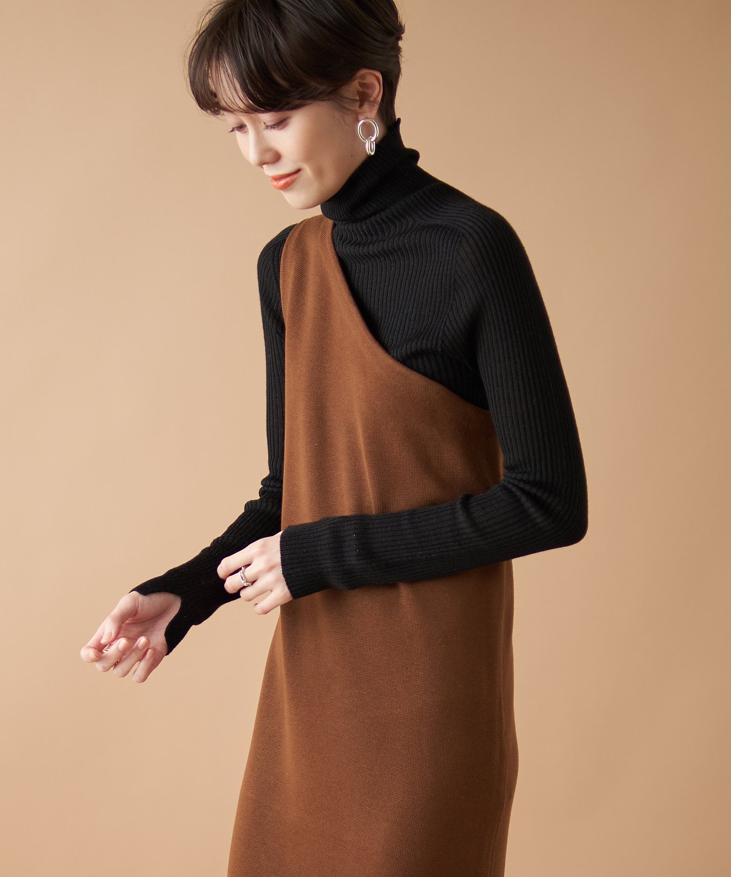 un dix cors(アンディコール) 【定番のマストアイテム】ビクトリーリブタートルニット