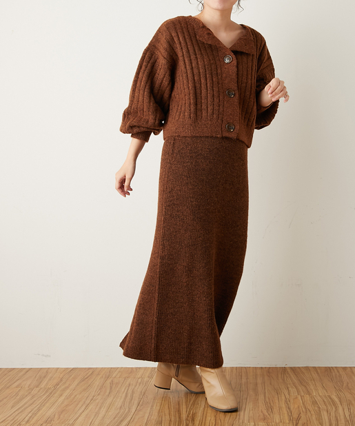 natural couture(ナチュラルクチュール) ミックスヤーンIラインスカート