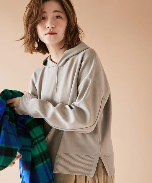 un dix cors(アンディコール) 【《大人のためのフーディー》手洗い可】ダンボールフーディニット