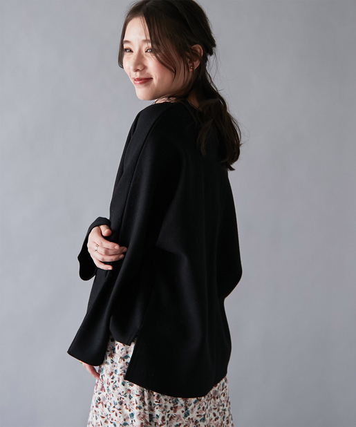 un dix cors(アンディコール) 【《デコルテをきれいに見せる》手洗い可】ウールタッチジャージーカットソー