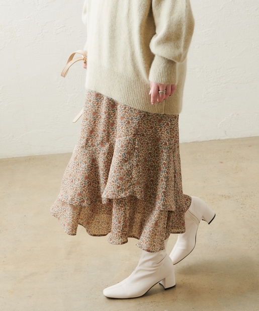 natural couture(ナチュラルクチュール) オリエンタル小花スカート