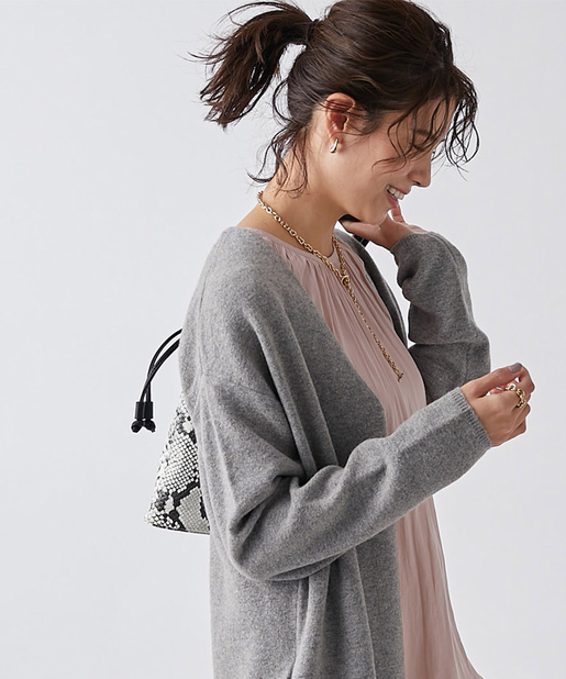 un dix cors(アンディコール) 【コートのインナーにも着れる】裾チュール2wayロングカーデ